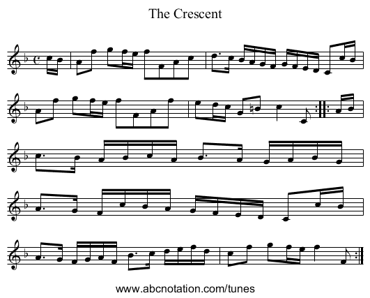 The Crescent - staff notation