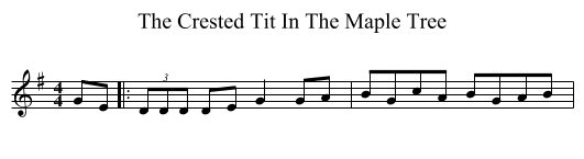 The Crested Tit In The Maple Tree - staff notation
