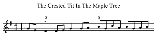 The Crested Tit In The Maple Tree - staff notation