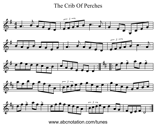 The Crib Of Perches - staff notation