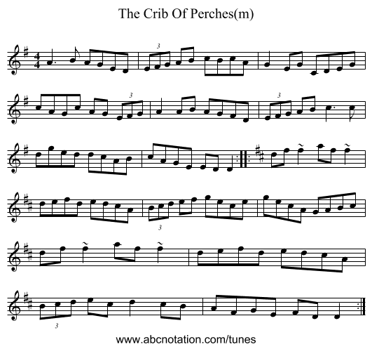 The Crib Of Perches(m) - staff notation