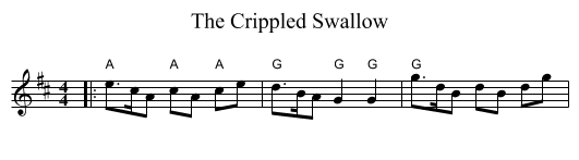 The Crippled Swallow - staff notation