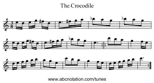 The Crocodile - staff notation
