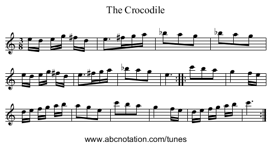 The Crocodile - staff notation