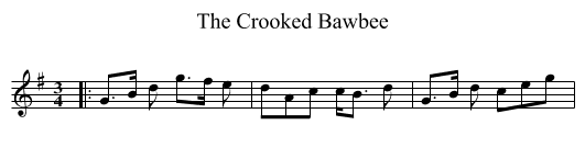 The Crooked Bawbee - staff notation
