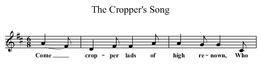 The Cropper's Song - staff notation