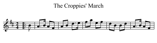 The Croppies' March - staff notation
