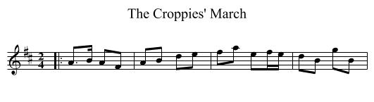The Croppies' March - staff notation