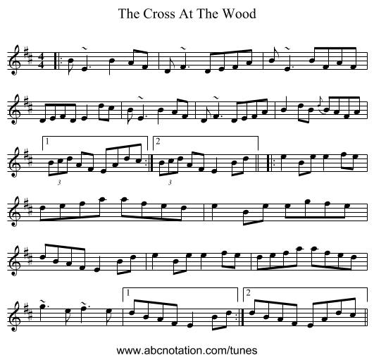 The Cross At The Wood - staff notation