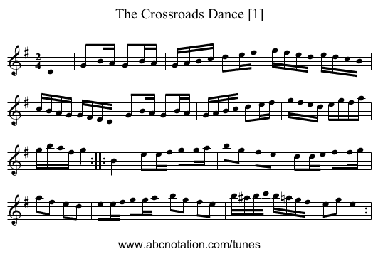 The Crossroads Dance [1] - staff notation