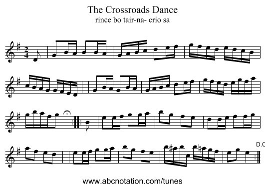 The Crossroads Dance - staff notation
