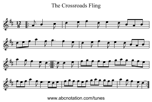 The Crossroads Fling - staff notation
