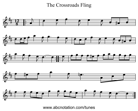 The Crossroads Fling - staff notation