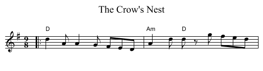 The Crow's Nest - staff notation