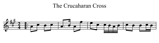 The Crucaharan Cross - staff notation