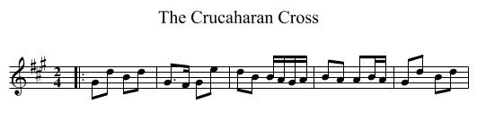 The Crucaharan Cross - staff notation