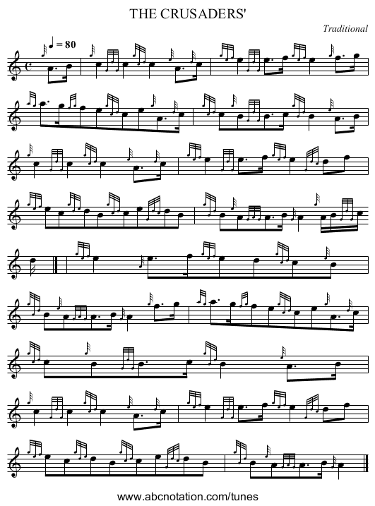 THE CRUSADERS' - staff notation