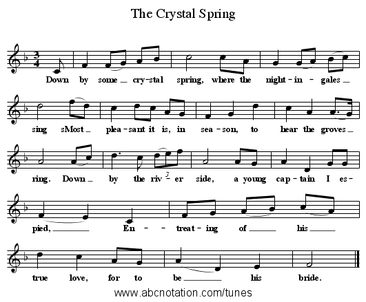 The Crystal Spring - staff notation
