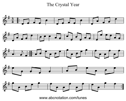 The Crystal Year - staff notation