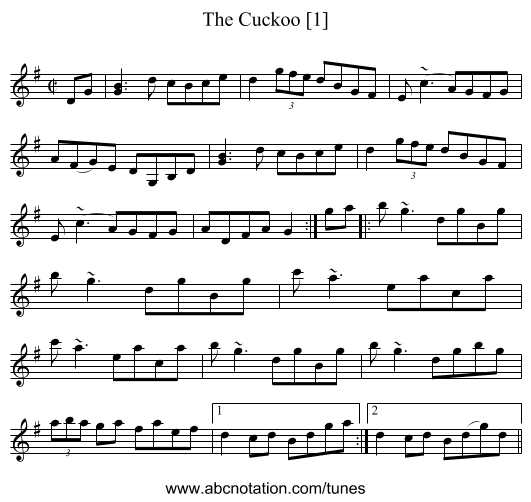 The Cuckoo [1] - staff notation