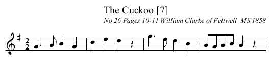 The Cuckoo [7] - staff notation