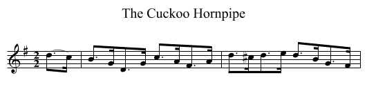 The Cuckoo Hornpipe - staff notation