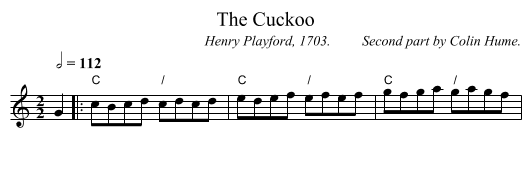 The Cuckoo - staff notation