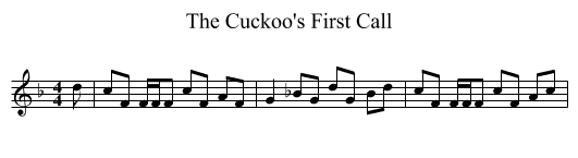 The Cuckoo's First Call - staff notation