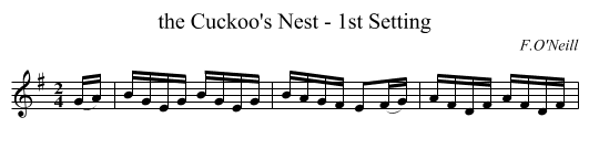 the Cuckoo's Nest - 1st Setting - staff notation