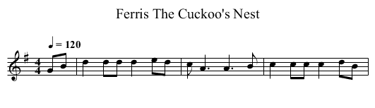 The Cuckoo's Nest, Ferris - staff notation