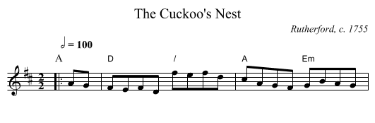 The Cuckoo's Nest - staff notation
