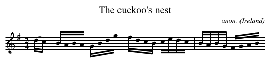 The cuckoo's nest - staff notation