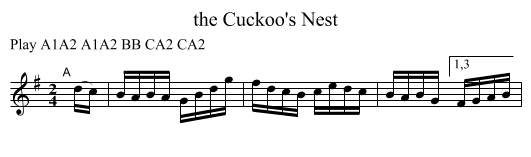 the Cuckoo's Nest - staff notation