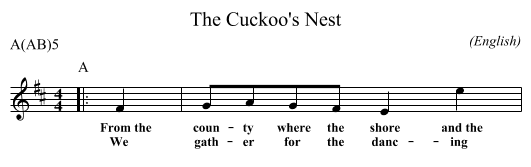 The Cuckoo's Nest - staff notation
