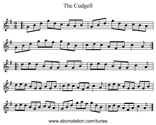 The Cudgell - staff notation