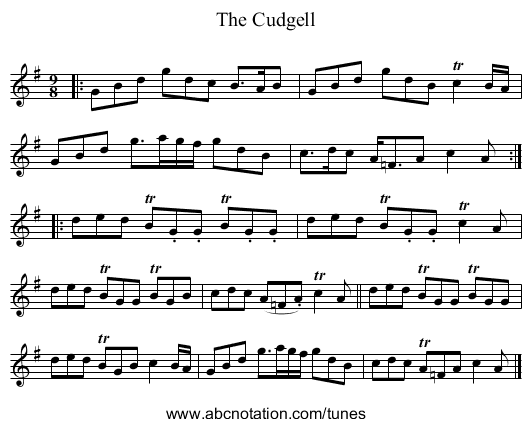 The Cudgell - staff notation