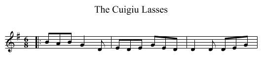 The Cuigiu Lasses - staff notation