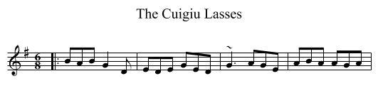 The Cuigiu Lasses - staff notation