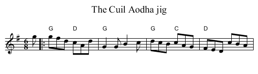 The Cuil Aodha jig - staff notation