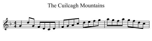 The Cuilcagh Mountains - staff notation