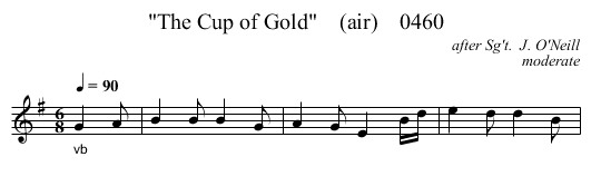 The Cup of Gold    (air)    0460 - staff notation