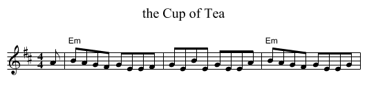 the Cup of Tea - staff notation