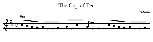 The Cup of Tea - staff notation