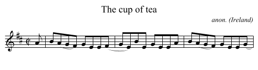The cup of tea - staff notation