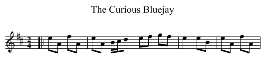 The Curious Bluejay - staff notation