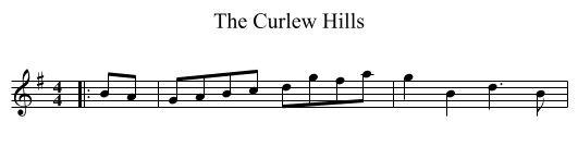 The Curlew Hills - staff notation