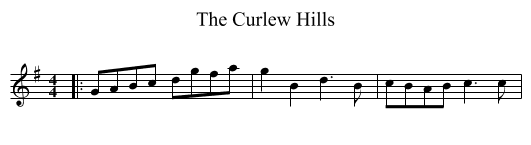The Curlew Hills - staff notation