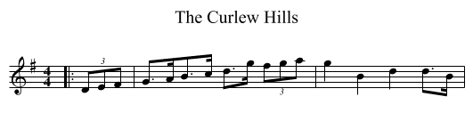 The Curlew Hills - staff notation