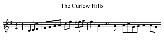 The Curlew Hills - staff notation