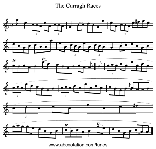 The Curragh Races - staff notation